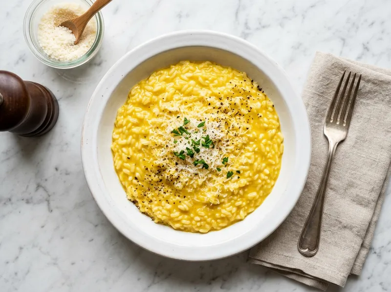 Cremiger Risotto alla Milanese mit Safran und Parmesan