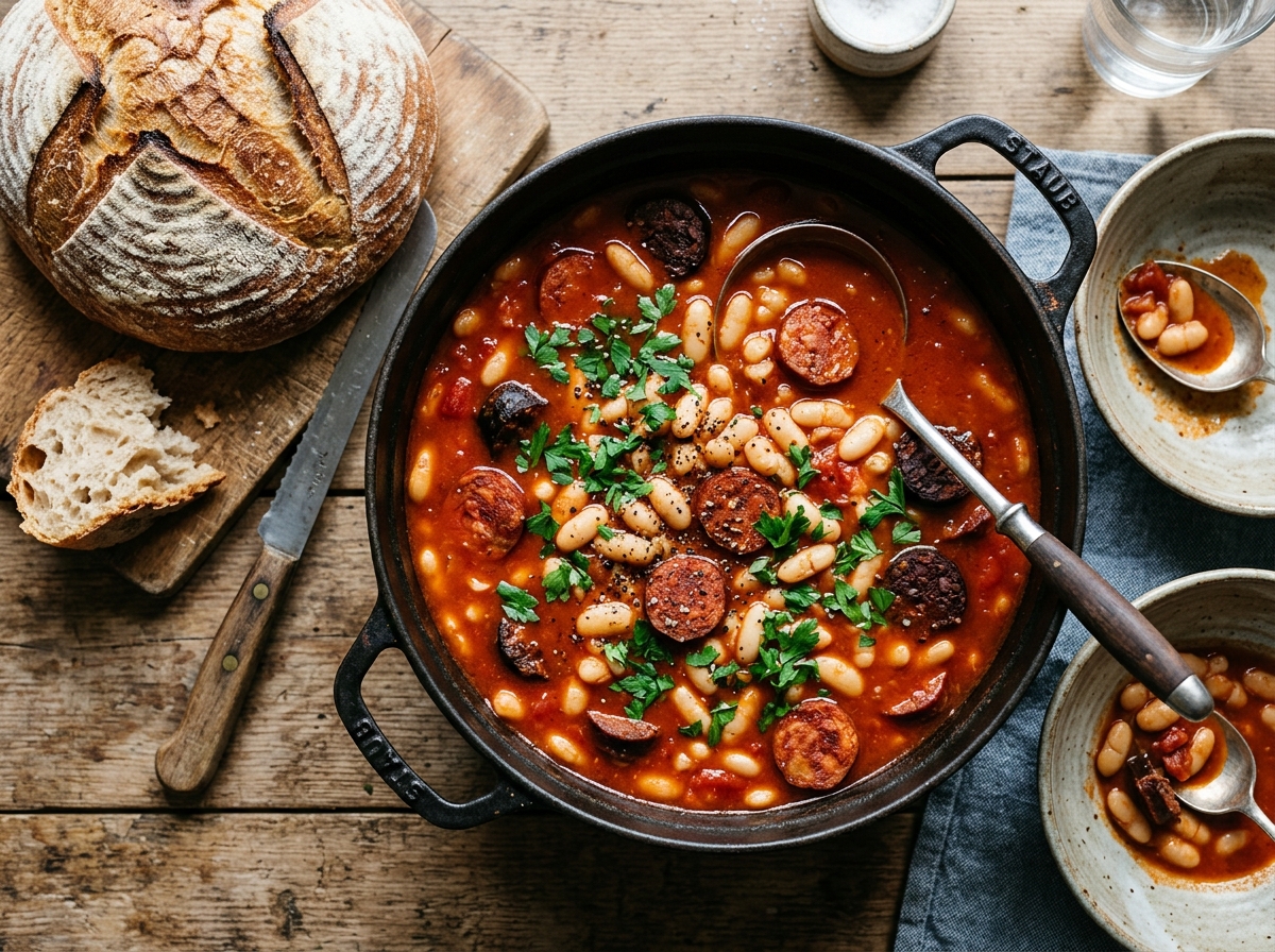 Feuriger Chorizo-Bohnen-Eintopf vom Grill