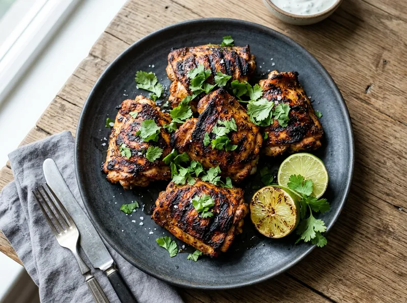 Gegrillte Hähnchenschenkel mit Paprika-Limetten-Marinade