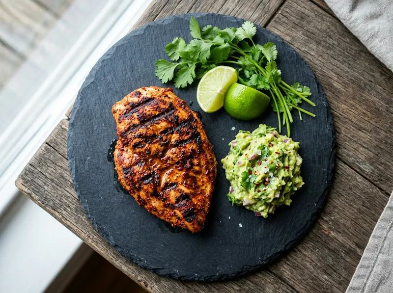 Gegrillte Puten-Steaks mit Paprika-Kräuter-Rub und Avocado-Limetten-Smash