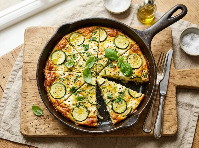 Italienische Frittata mit Zucchini und frischen Kräutern