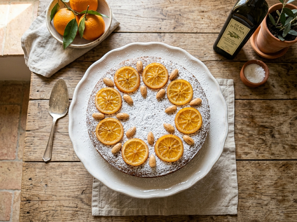 Italienische Mandel-Orangen-Torta mit Olivenöl