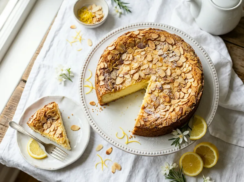 Italienische Ricotta-Zitronen-Torta mit Mandeln