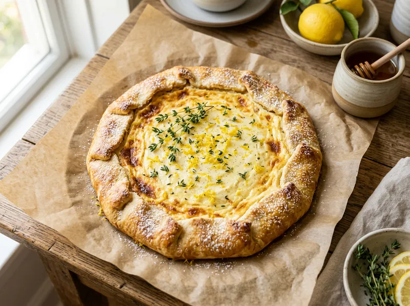 Italienische Zitronen-Ricotta-Crostata mit Thymian-Honig