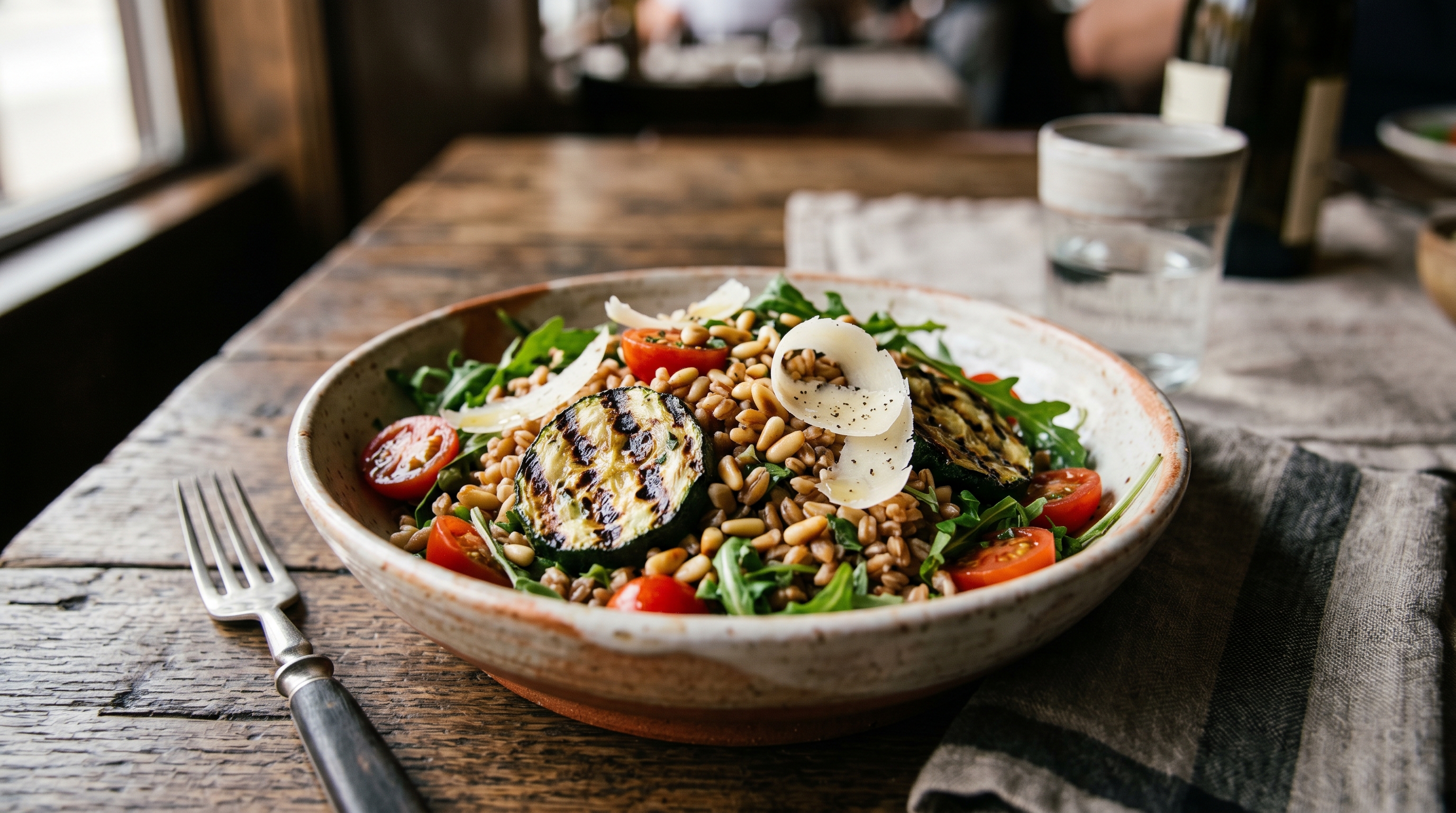 Italienischer Farro-Salat mit gegrillter Zucchini und Zitronendressing