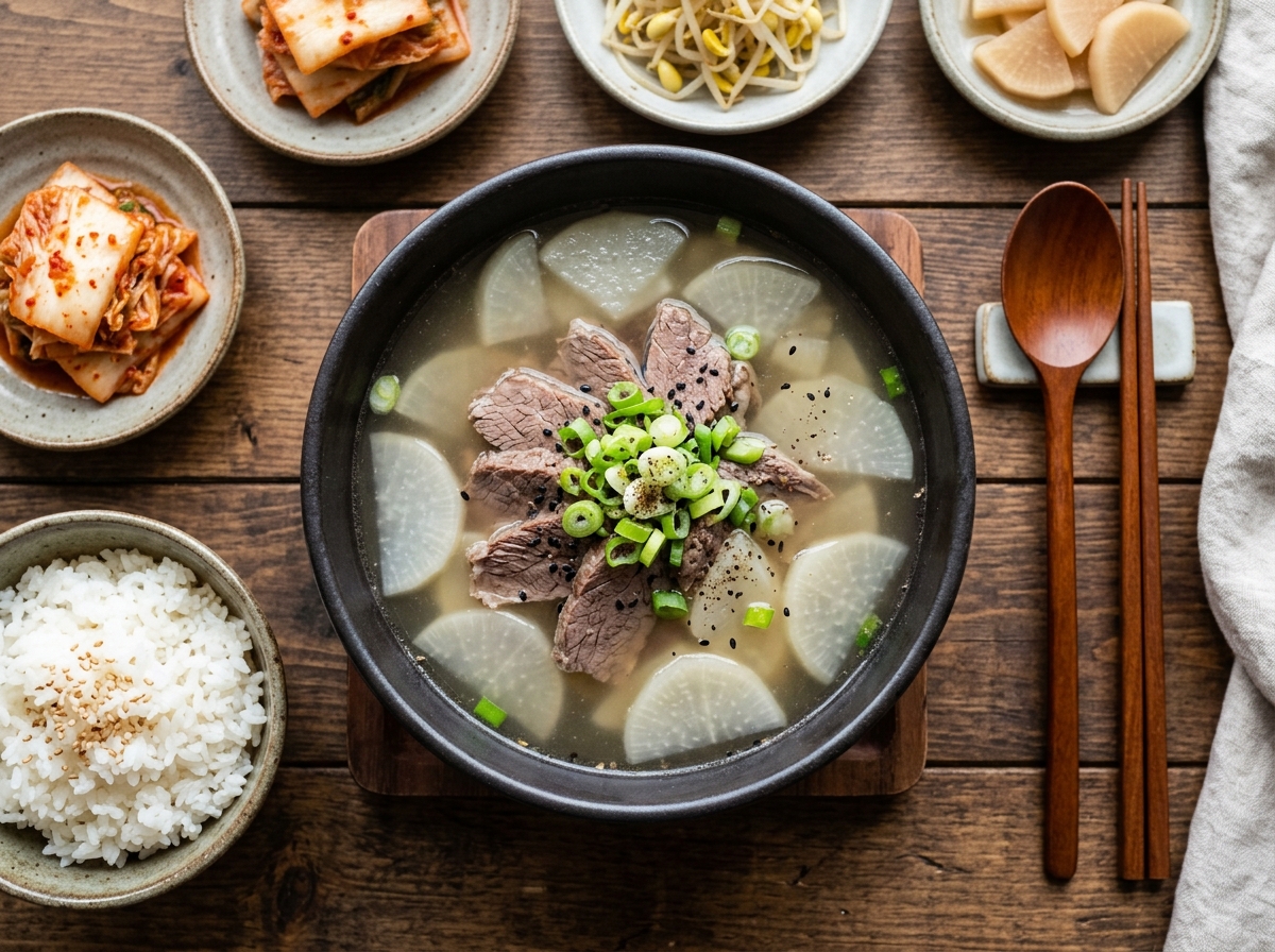 Koreanische Rindfleisch-Rettich-Suppe (Sogogi Muguk)