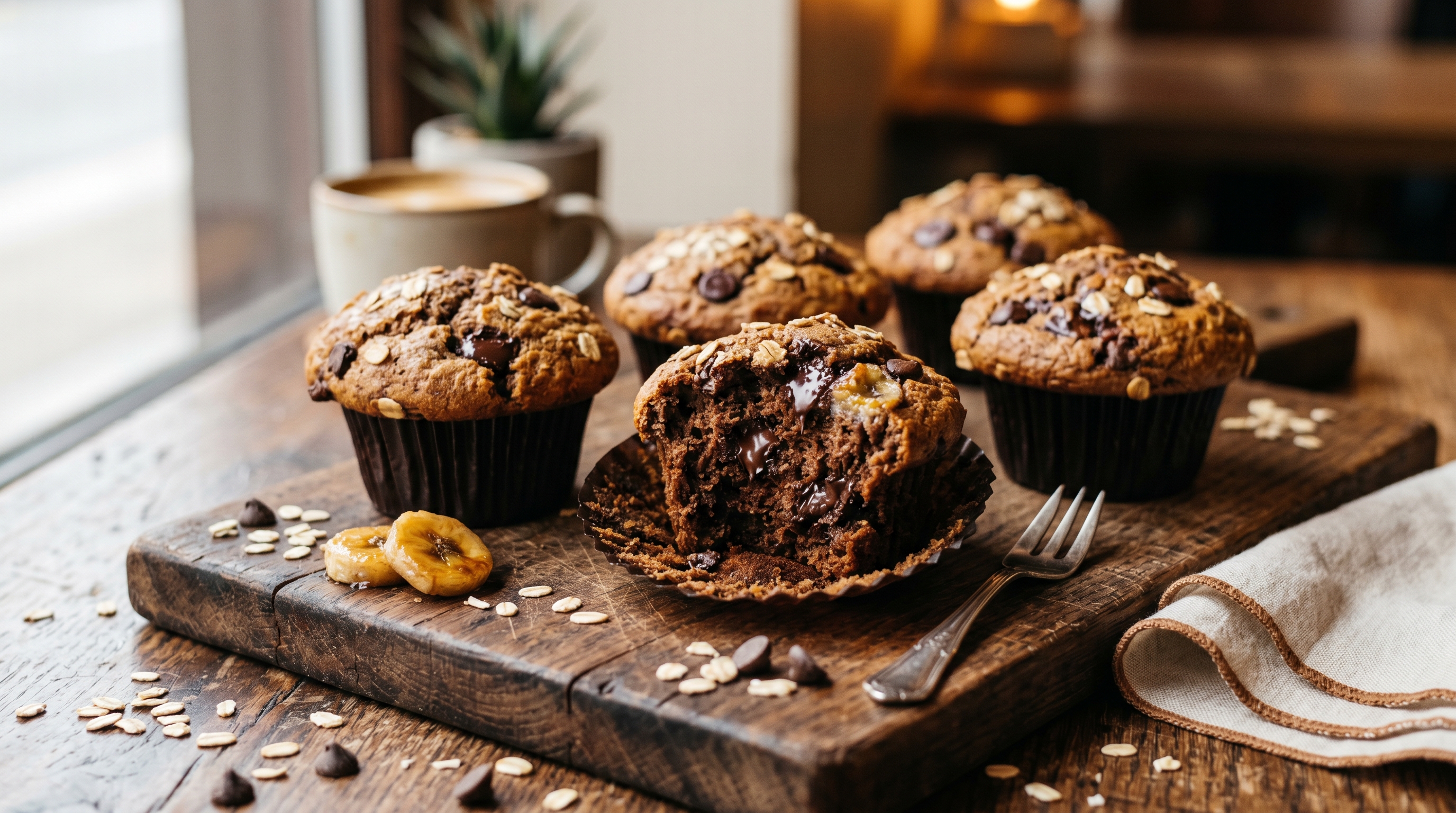 Protein-Schoko-Bananen-Muffins mit griechischem Joghurt