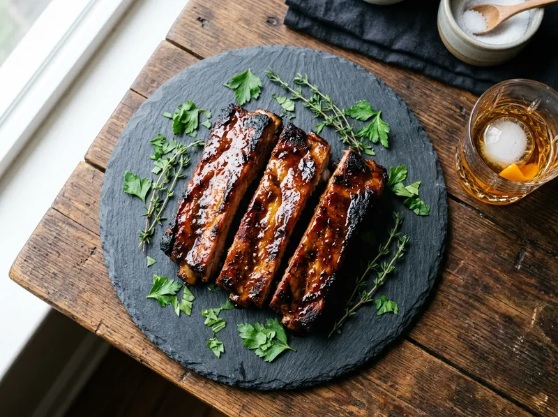 Rauchige BBQ-Rippchen mit Honig-Whisky-Glasur