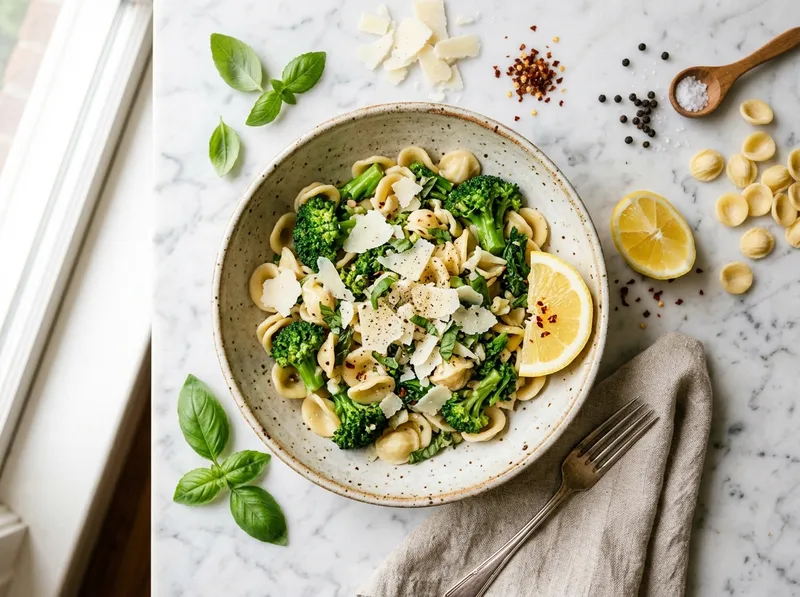 Schnelle Orecchiette mit Brokkoli und Zitrone
