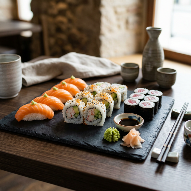 Sushi-Bowl mit Lachs und Avocado