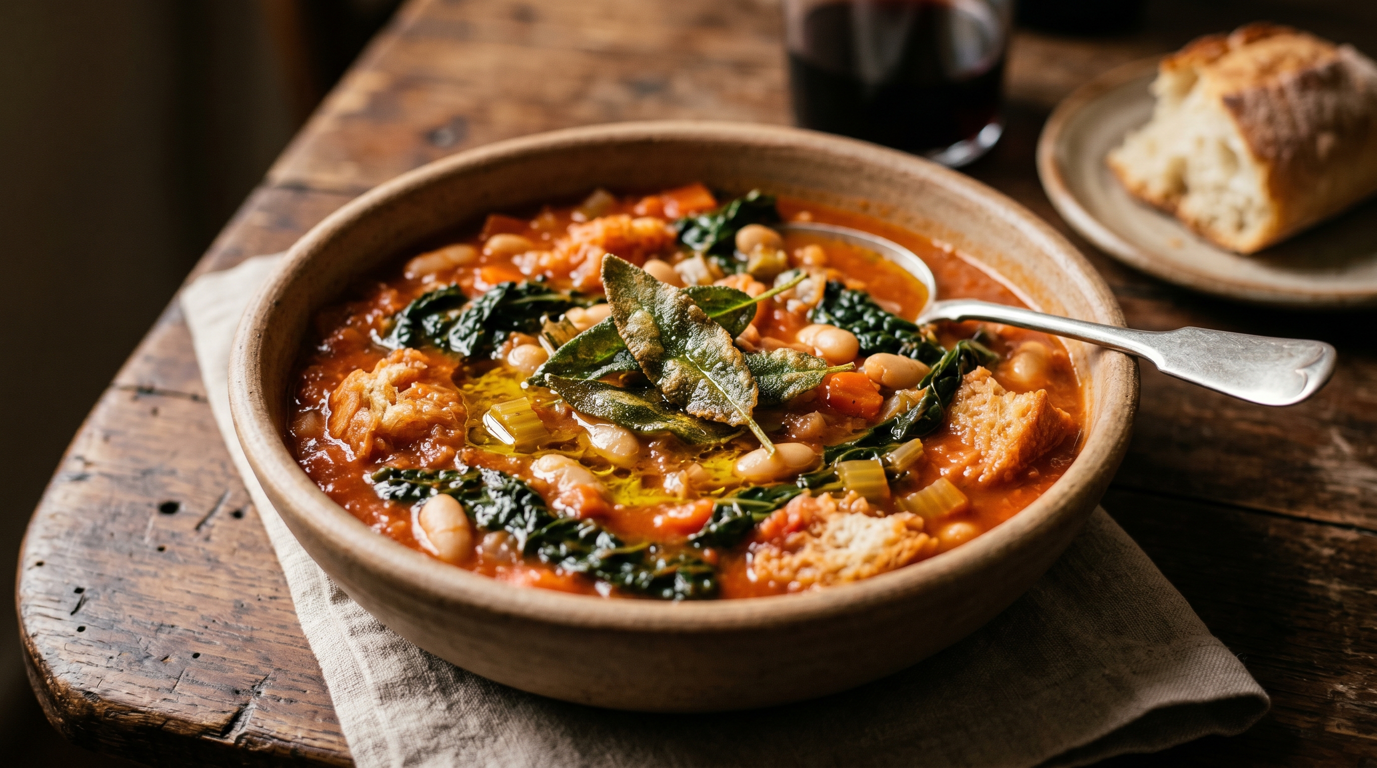 Toskanische Ribollita mit knusprigem Salbei-Ciabatta