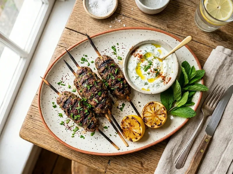 Würzige Lamm-Köfte mit Joghurt-Minz-Sauce