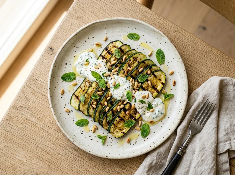 Würzige Ras-el-Hanout-Zucchini mit Joghurt-Dip